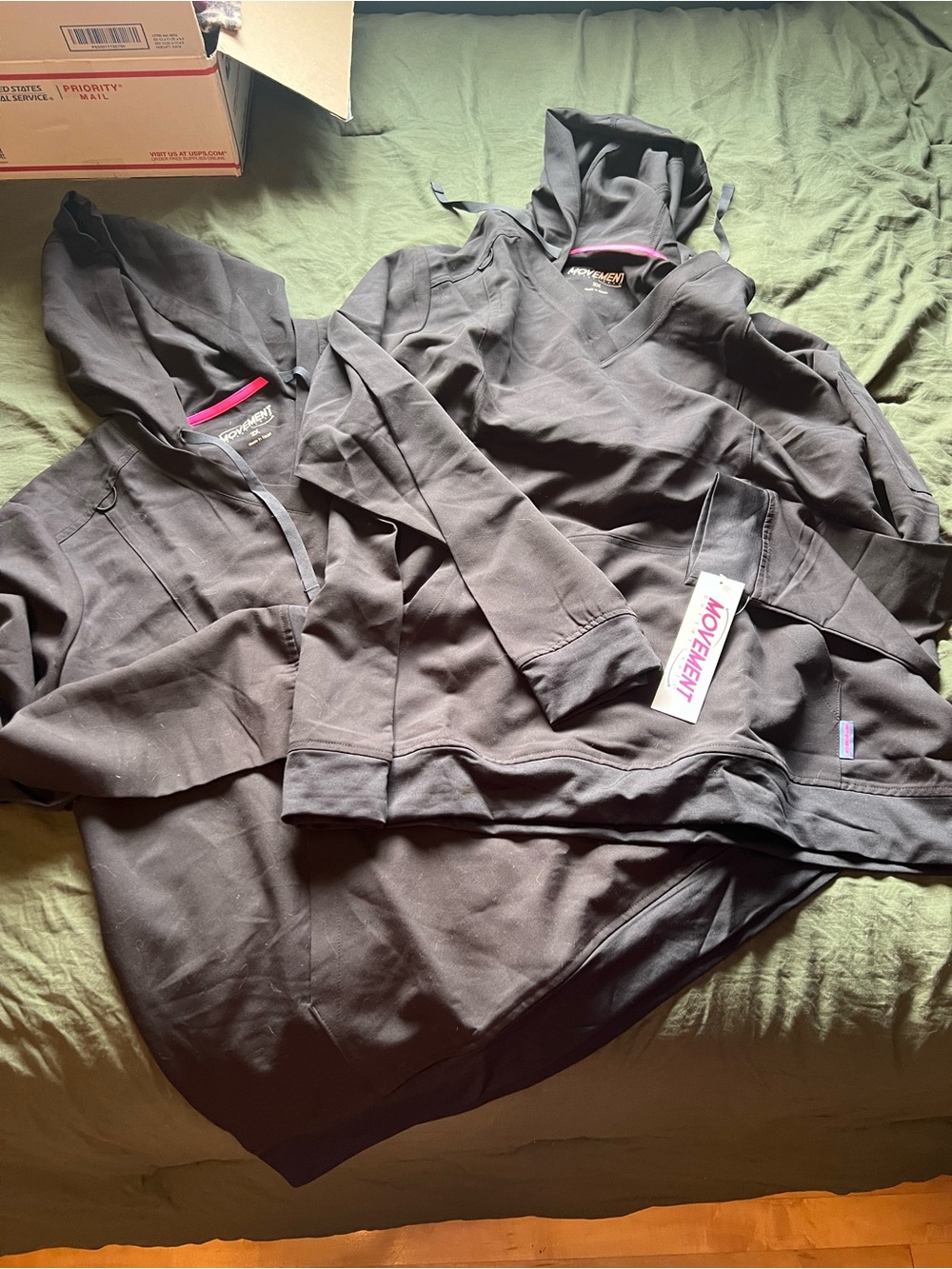 Hooded scrub tops